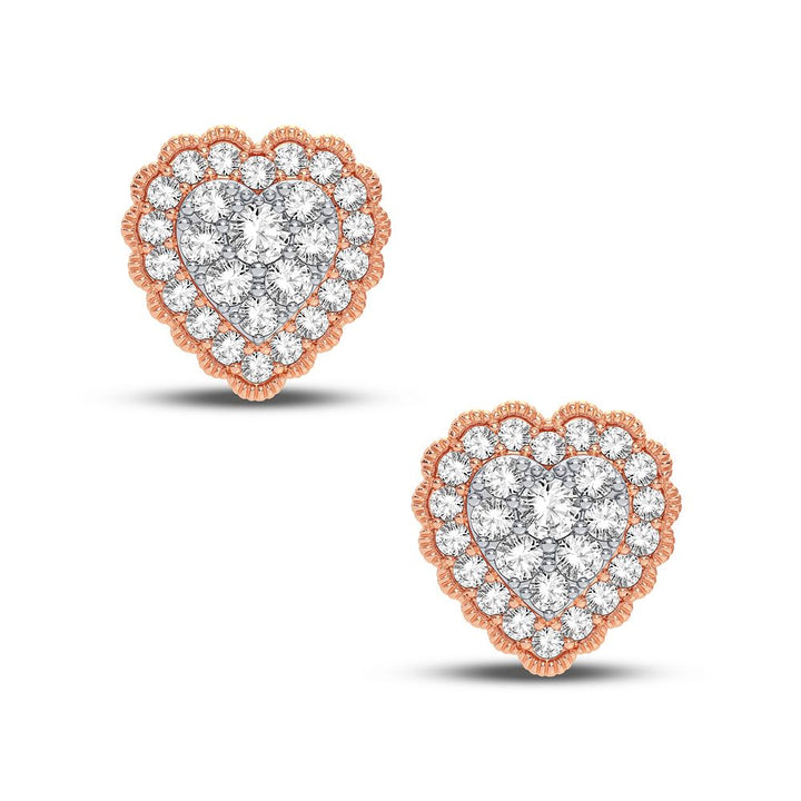 Romantic Rose Gold Lab Diamond Stud Earrings - 0.50CT Brilliance