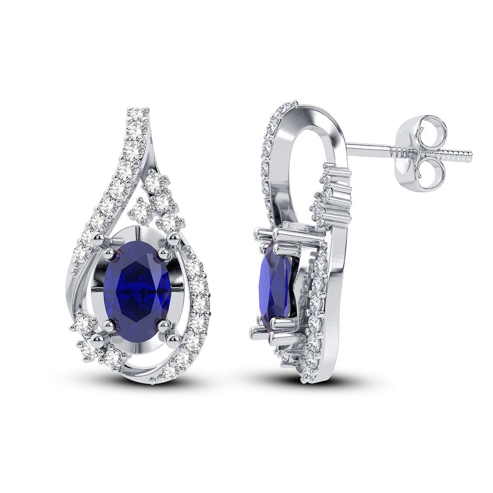 Chic 14K White Gold 0.16CT Lab Diamond Stud Earrings