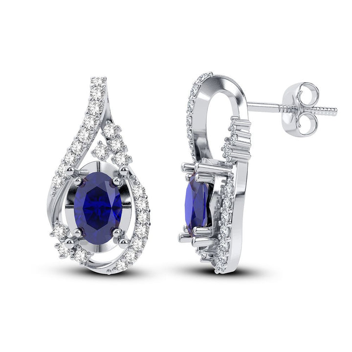 Chic 14K White Gold 0.16CT Lab Diamond Stud Earrings