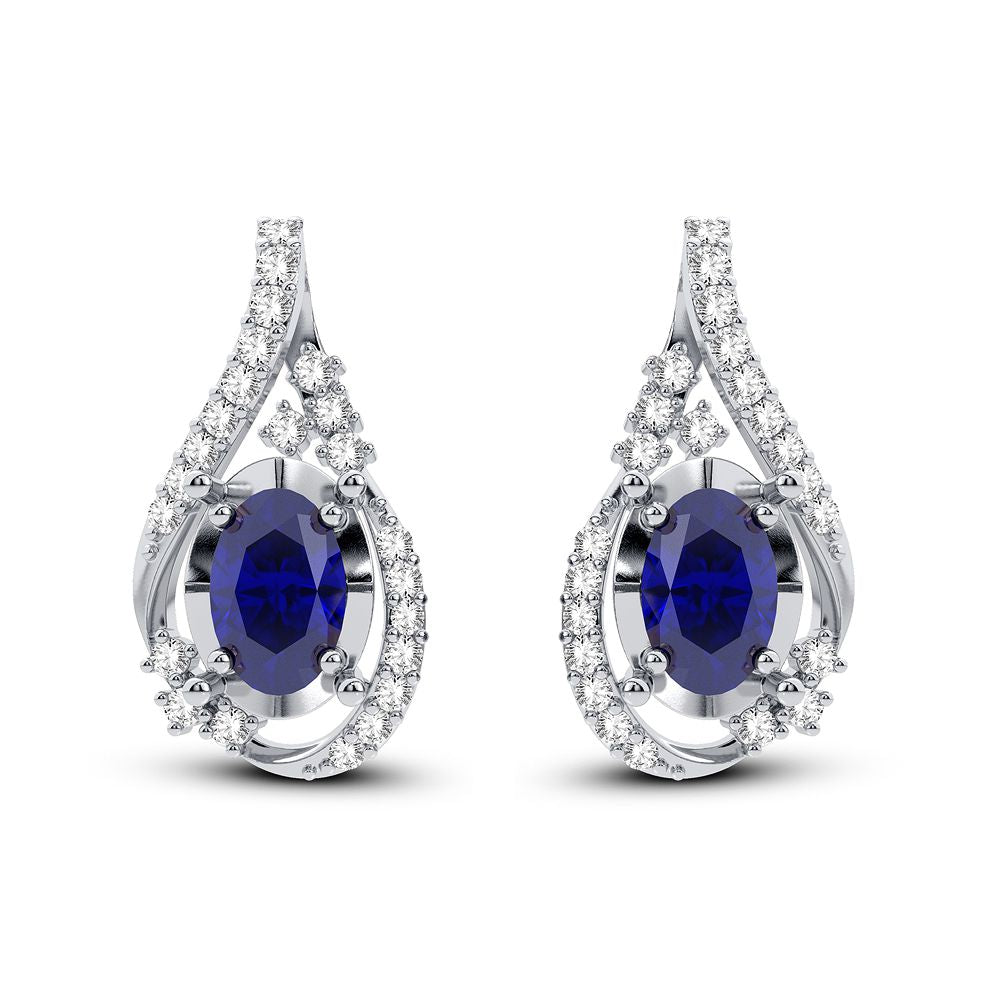Chic 14K White Gold 0.16CT Lab Diamond Stud Earrings