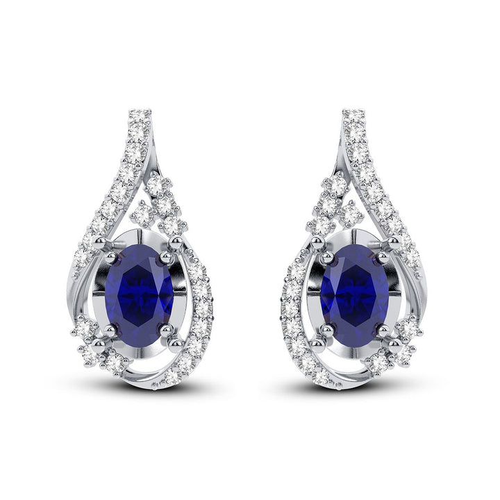 Chic 14K White Gold 0.16CT Lab Diamond Stud Earrings