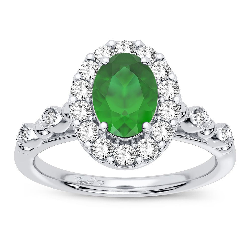 14k White Gold Lab Diamond Womens Cocktail Ring