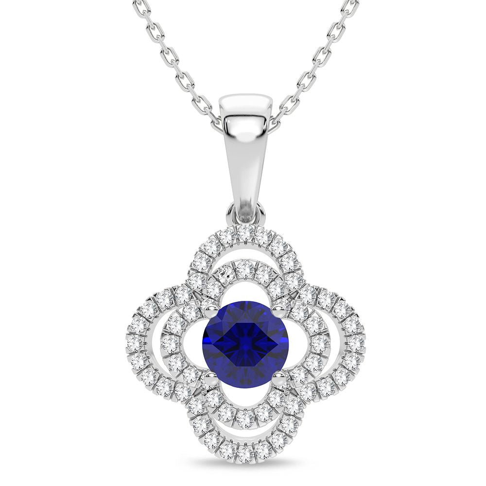 14k White Gold Lab Diamond Womens Pendant Elegance