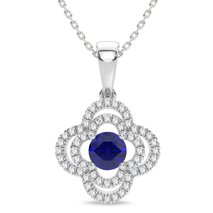14k White Gold Lab Diamond Womens Pendant Elegance