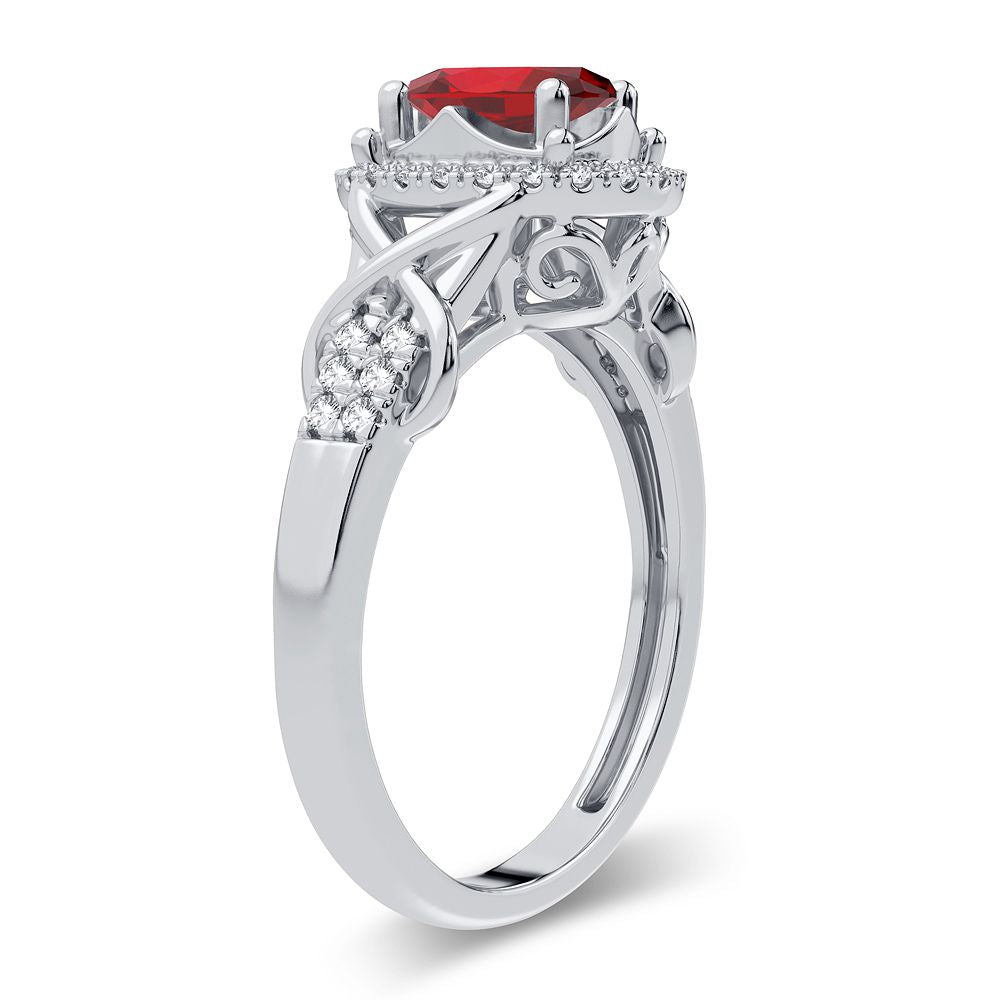 14K 0.16CT Diamond Ruby Ring