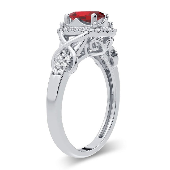 14K 0.16CT Diamond Ruby Ring