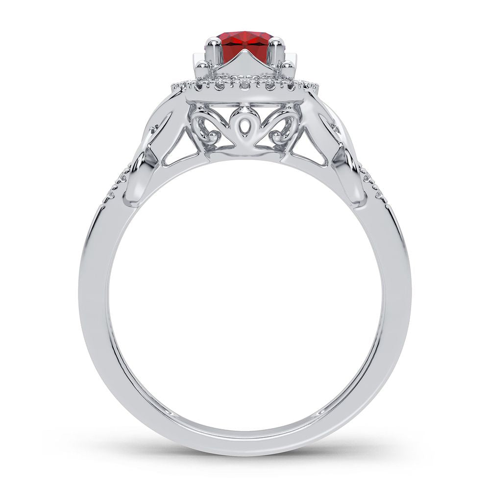 14K 0.16CT Diamond Ruby Ring