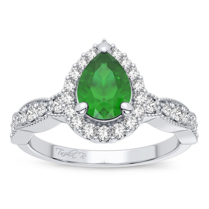 Chic 14K White Gold 0.28CT Lab Diamond Womens Ring
