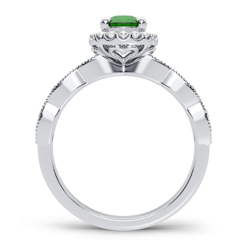 Chic 14K White Gold 0.28CT Lab Diamond Womens Ring