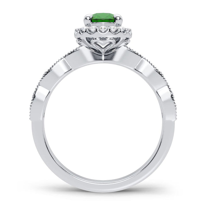 Chic 14K White Gold 0.28CT Lab Diamond Womens Ring