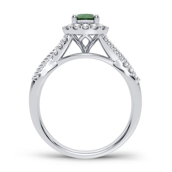 14K 0.25CT Diamond Emerald Ring
