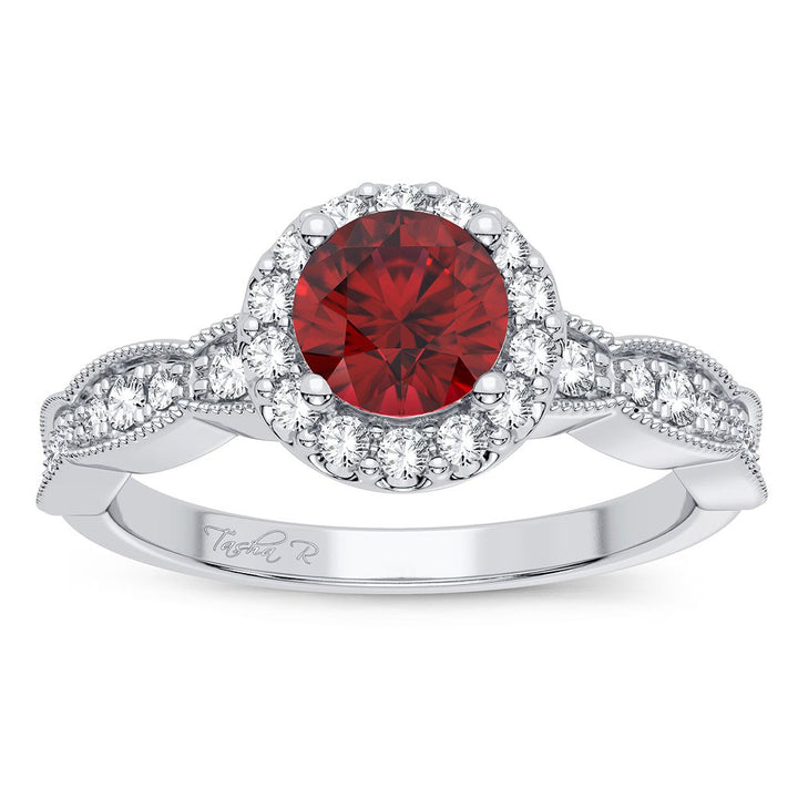 Luminous 14k White Gold Lab Diamond Womens Cocktail Ring