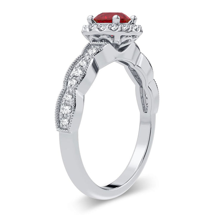 Luminous 14k White Gold Lab Diamond Womens Cocktail Ring