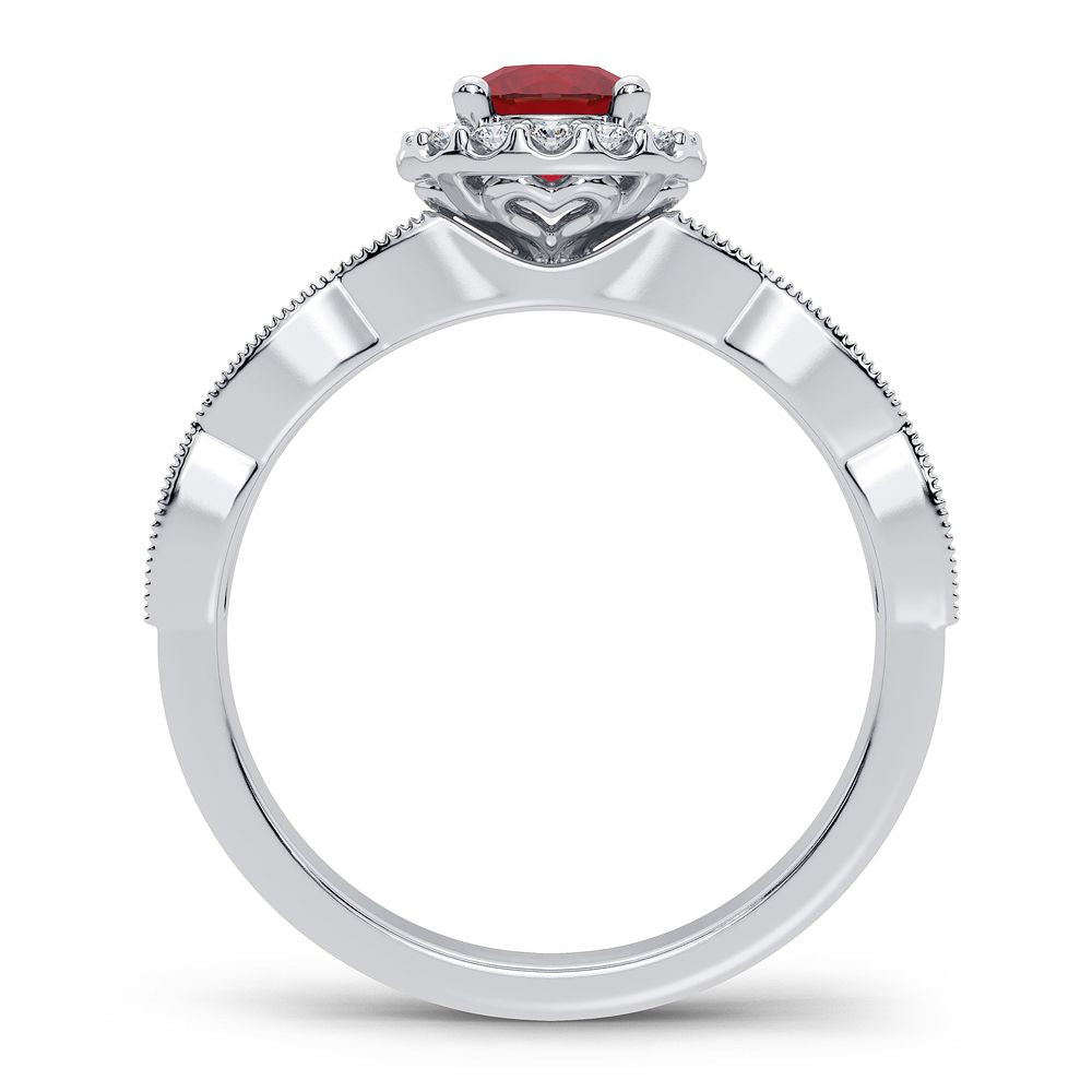 Luminous 14k White Gold Lab Diamond Womens Cocktail Ring