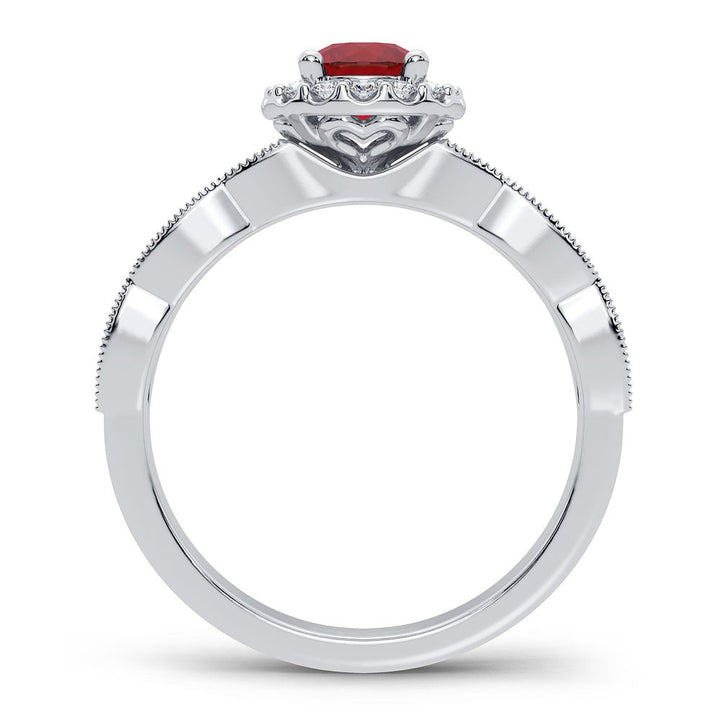 Luminous 14k White Gold Lab Diamond Womens Cocktail Ring