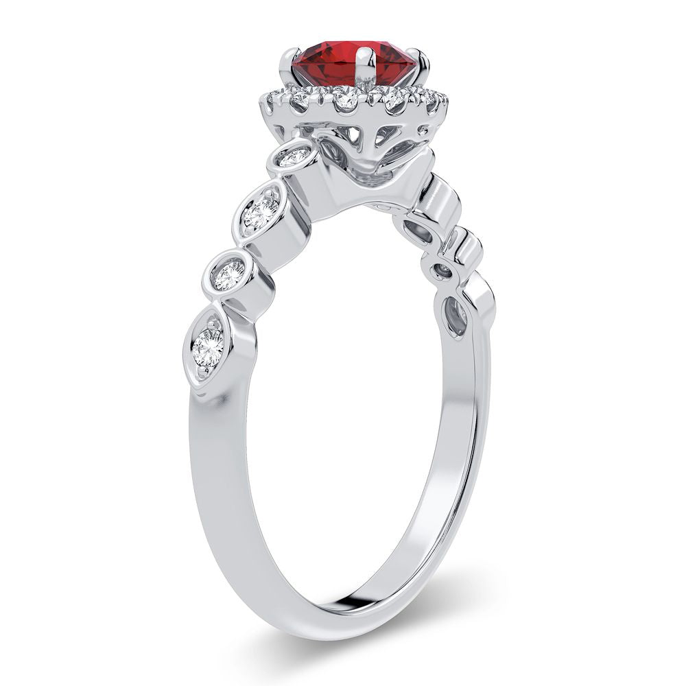 14K 0.25CT Diamond Ruby Ring