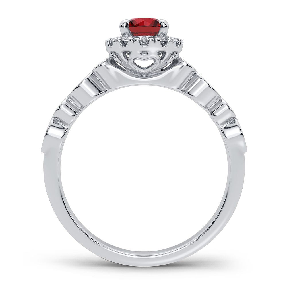 14K 0.25CT Diamond Ruby Ring