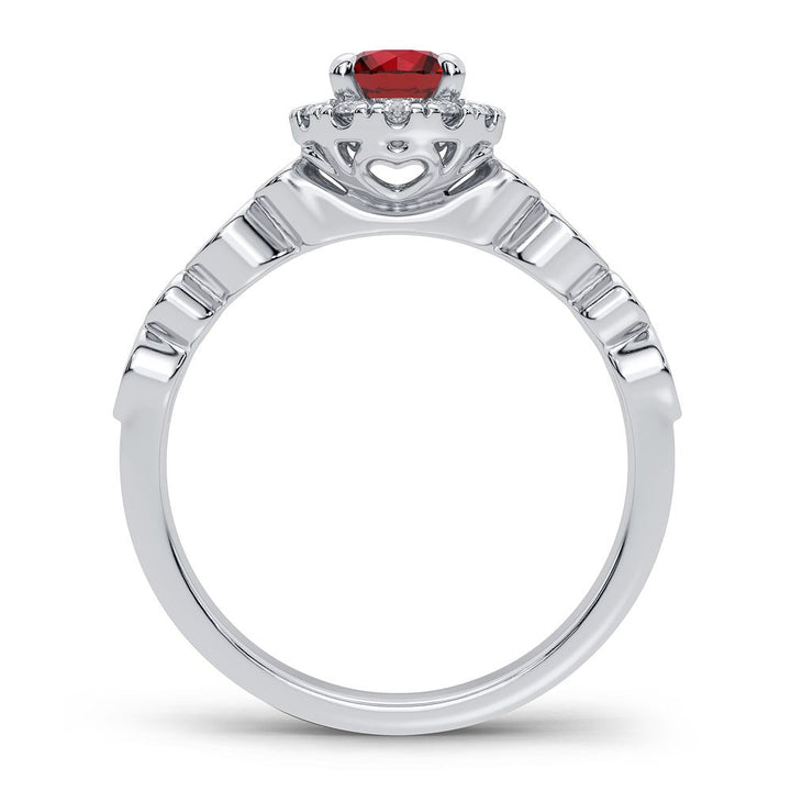 14K 0.25CT Diamond Ruby Ring