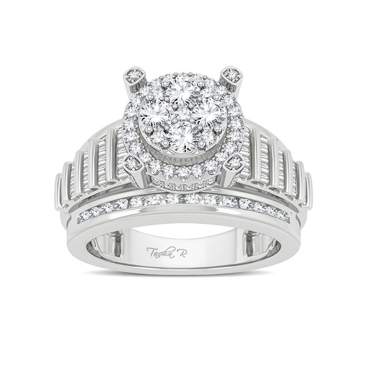 Chic 14k White Gold 1CT Lab Diamond Womens Fashion Ring