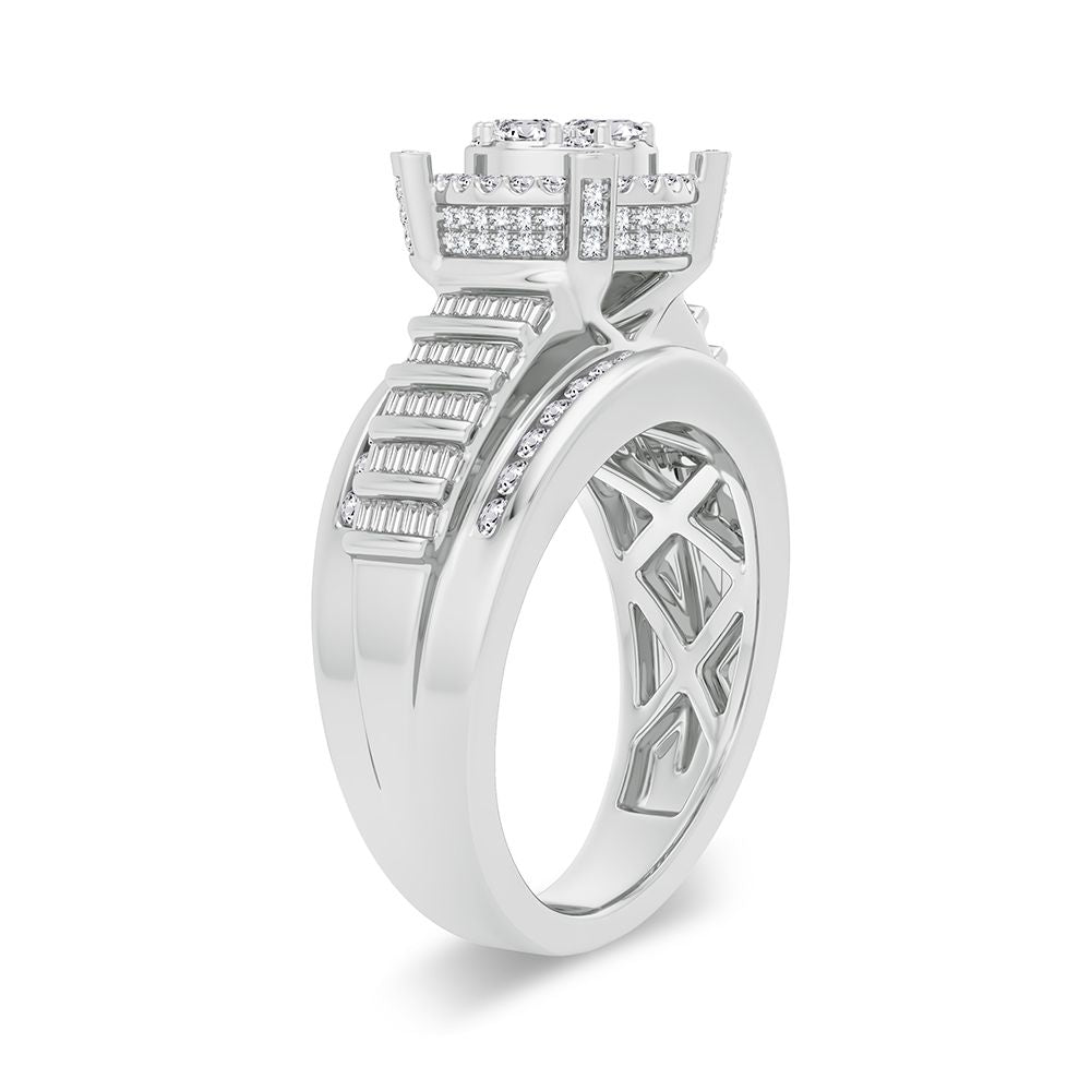 Chic 14k White Gold 1CT Lab Diamond Womens Fashion Ring