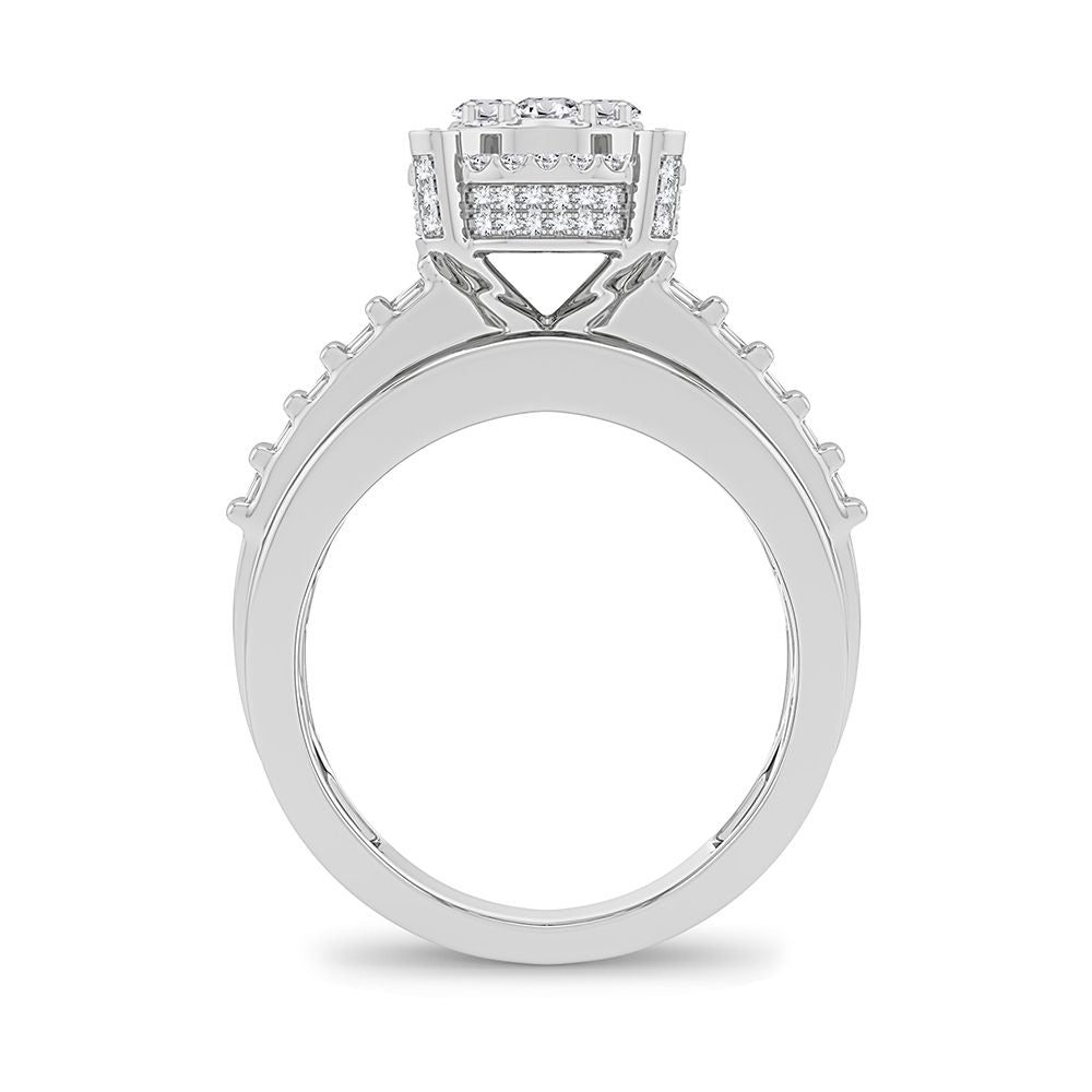 Chic 14k White Gold 1CT Lab Diamond Womens Fashion Ring