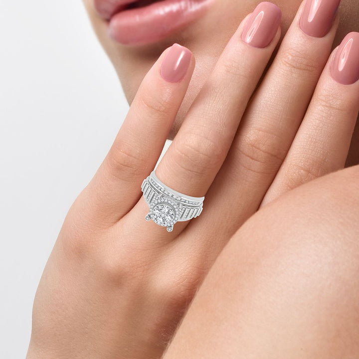 Chic 14k White Gold 1CT Lab Diamond Womens Fashion Ring