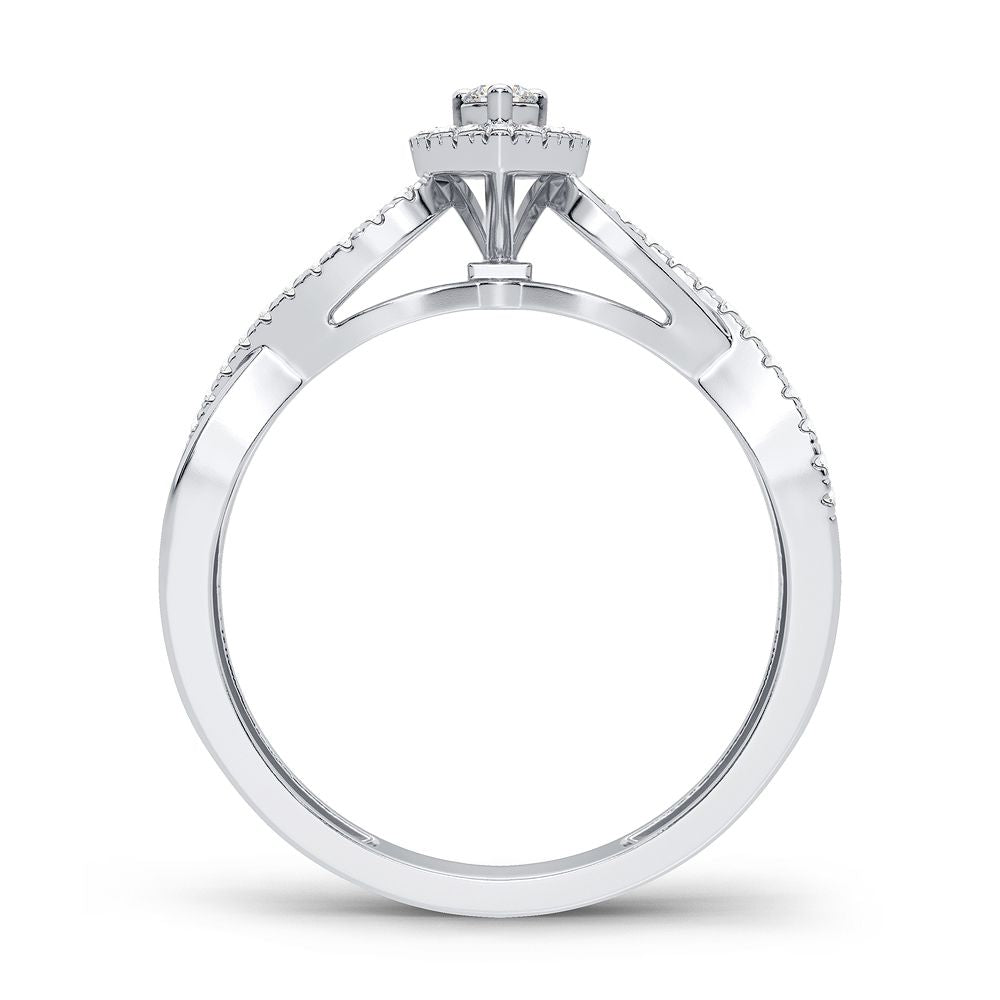 Romantic 10k White Gold 0.20CT Lab Diamond Promise Ring