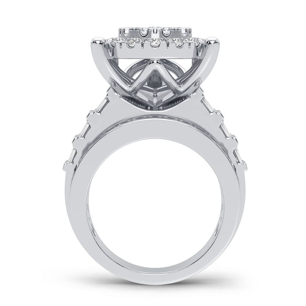 10k White Gold 2CT Lab Diamond Mens Statement Ring