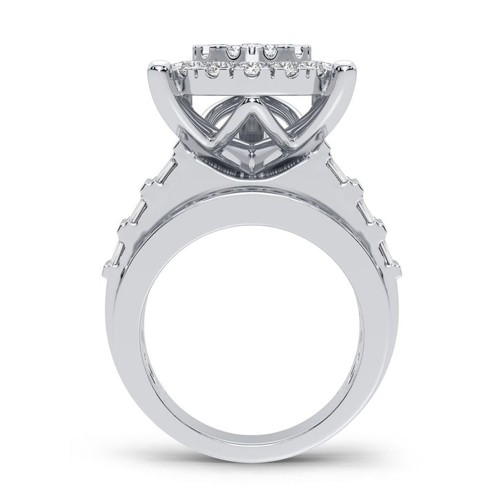 10k White Gold 2CT Lab Diamond Mens Statement Ring