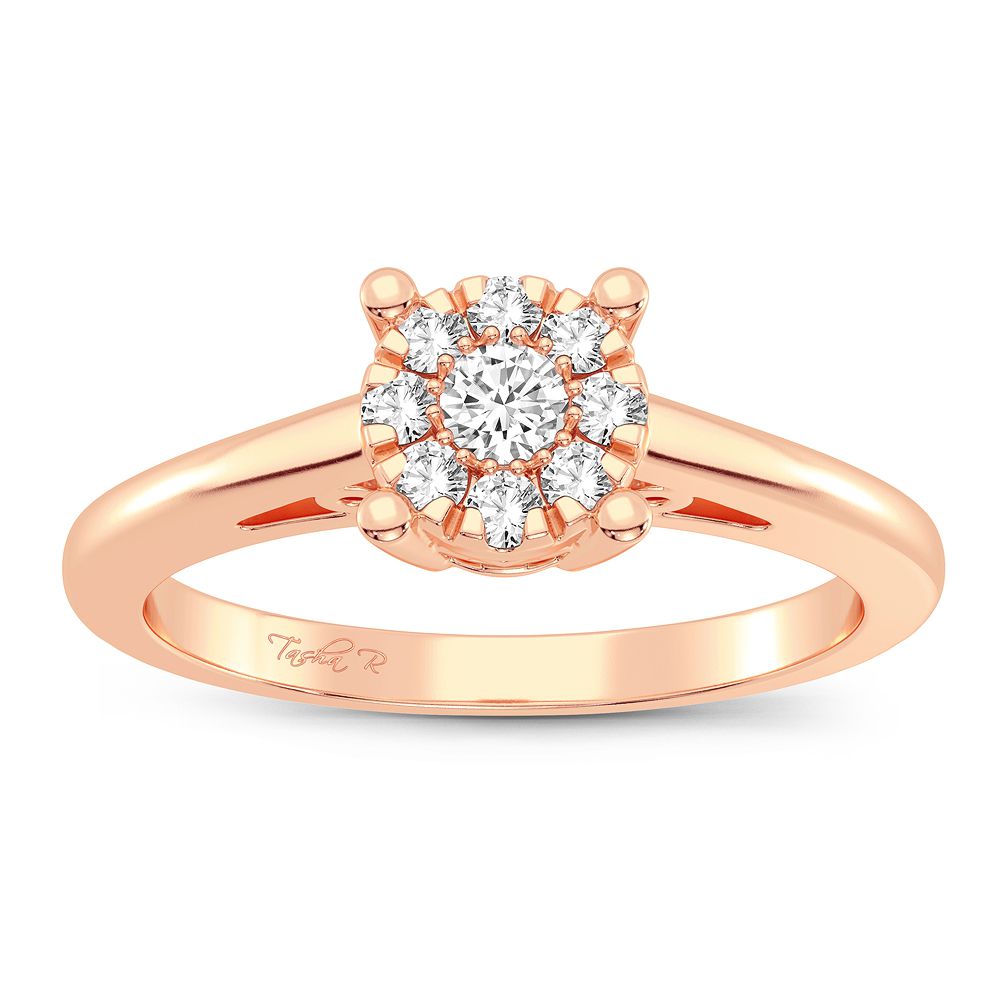 Romantic 14K Rose Gold Lab Diamond Promise Ring