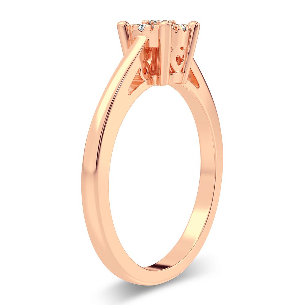 Romantic 14K Rose Gold Lab Diamond Promise Ring