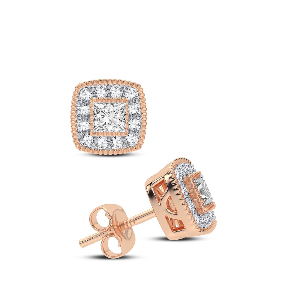 14k Rose Gold Lab Diamond Stud Earrings - 0.25CT Brilliance