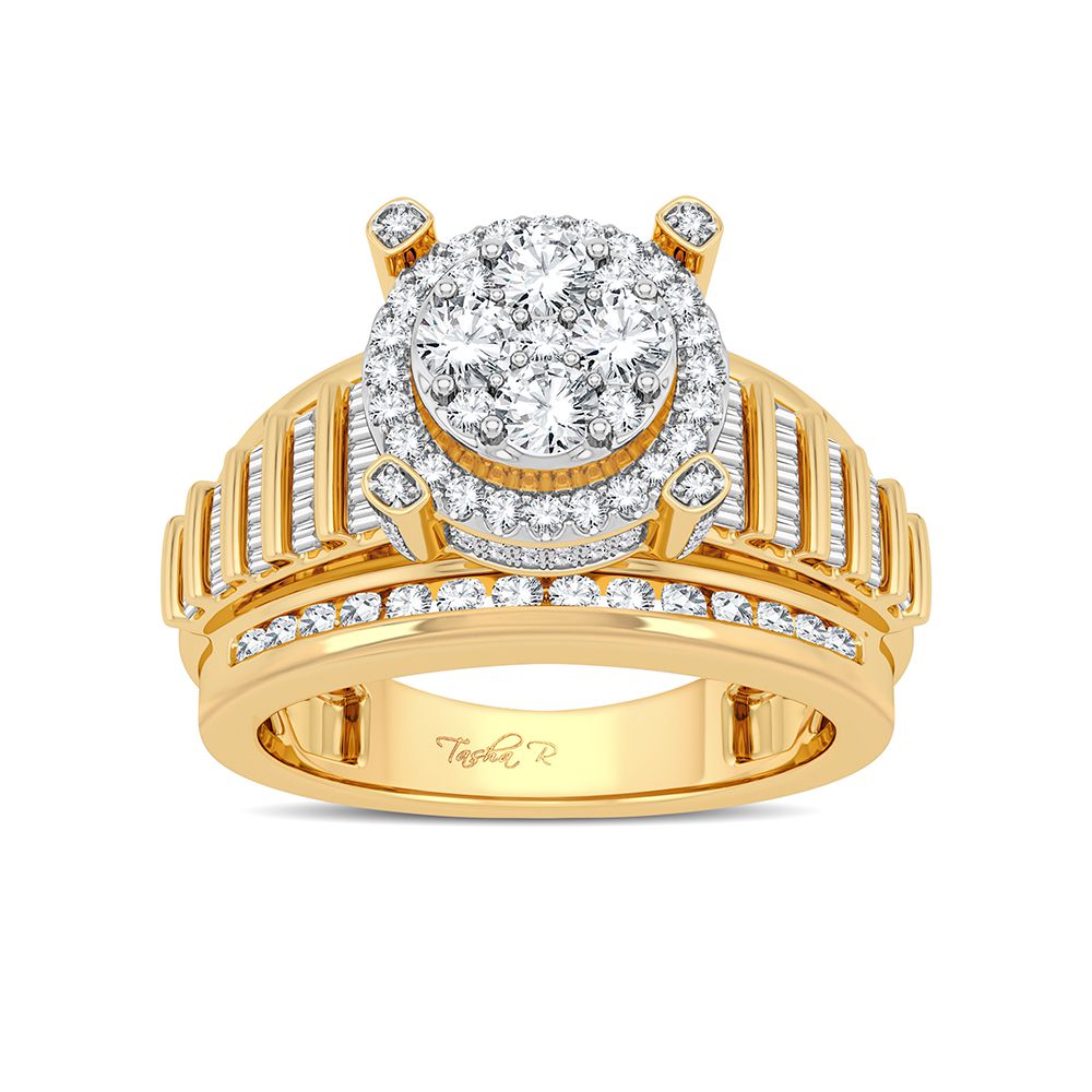 Luminous 14K Yellow Gold Lab Diamond Womens Fashion Ring