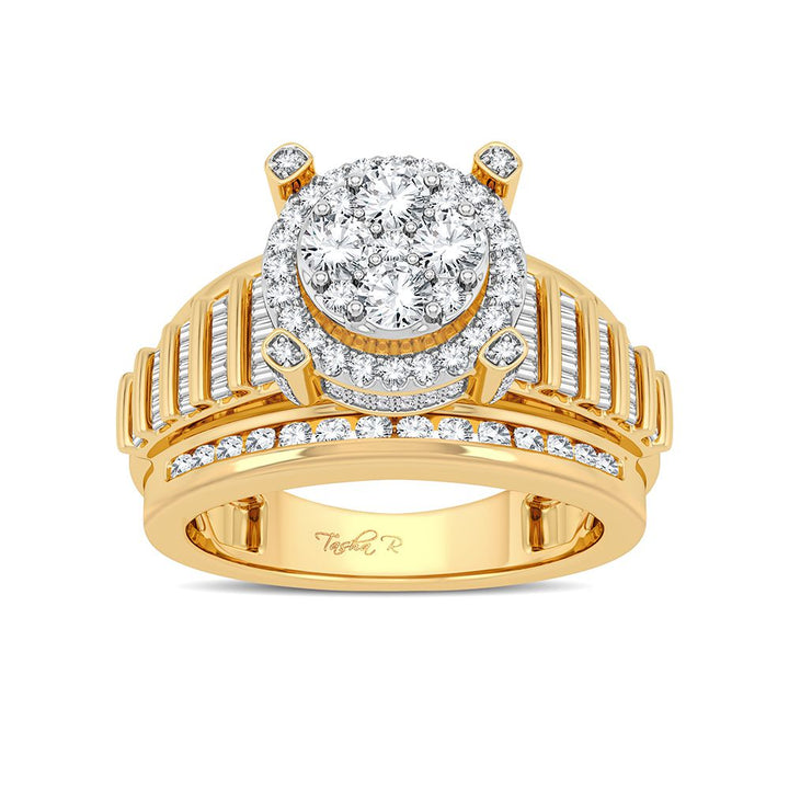 Luminous 14K Yellow Gold Lab Diamond Womens Fashion Ring