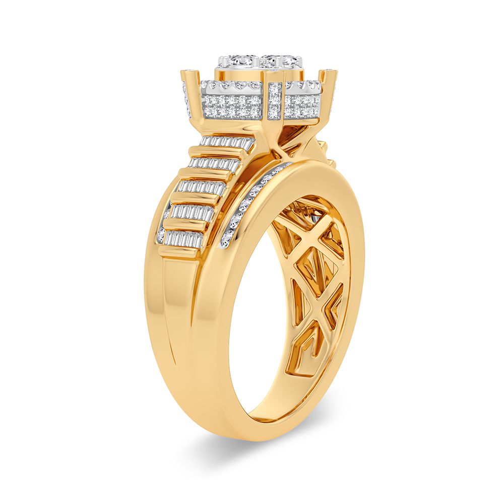 Luminous 14K Yellow Gold Lab Diamond Womens Fashion Ring