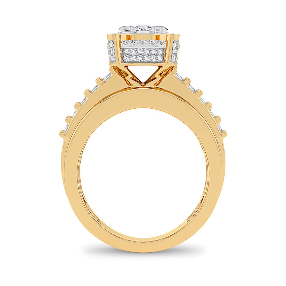 Luminous 14K Yellow Gold Lab Diamond Womens Fashion Ring