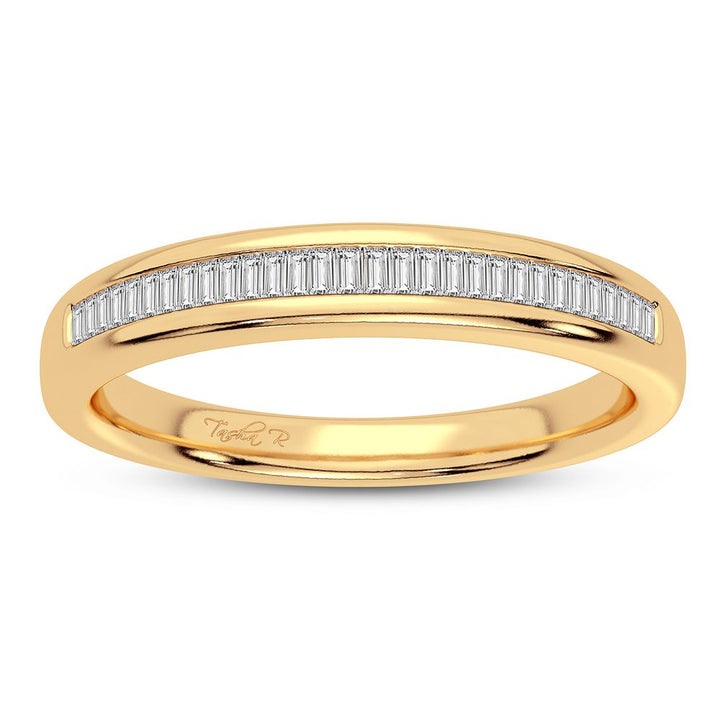 10K Yellow Gold Lab Diamond Womens Fashion Band Ring