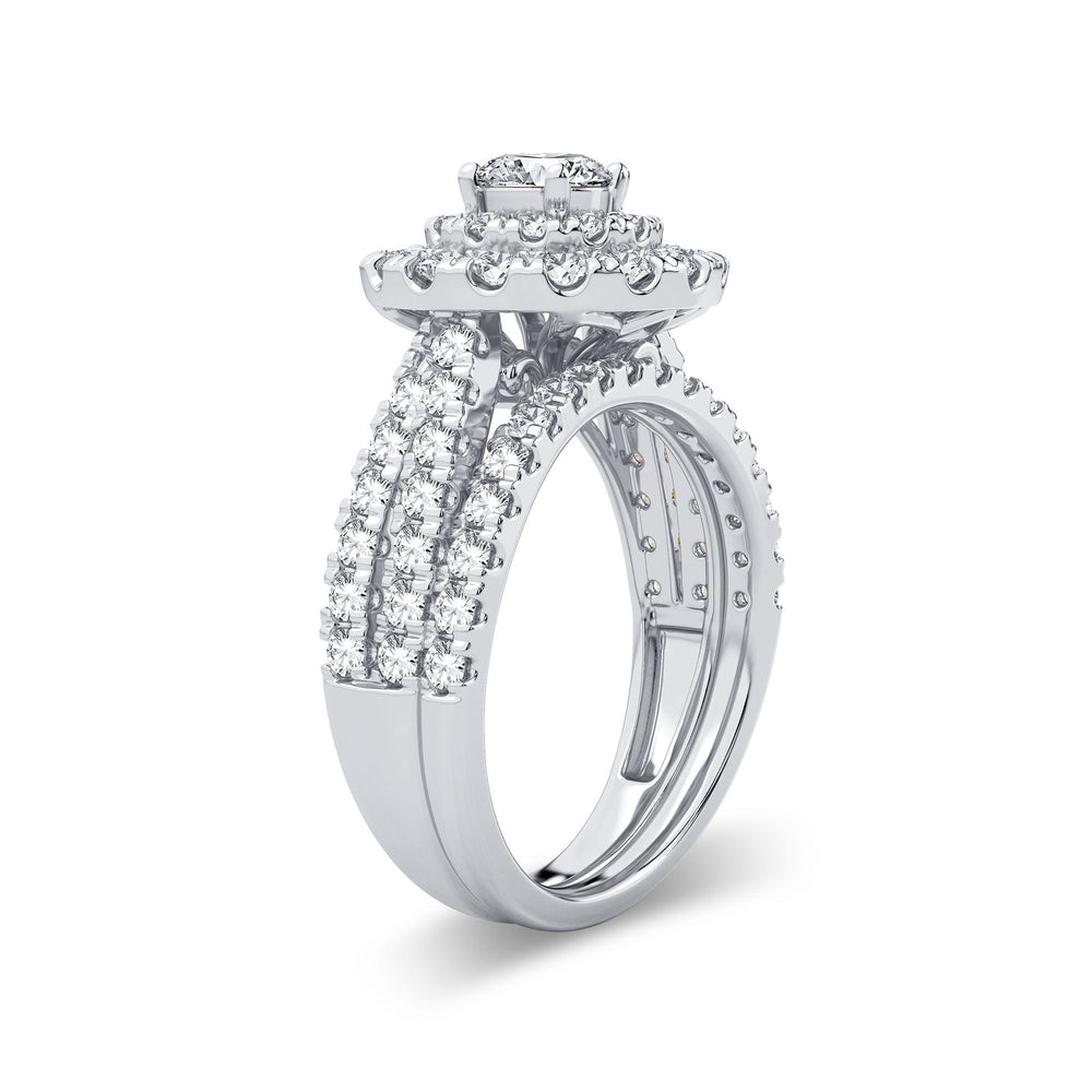 Brilliant 14k White Gold 2CT Lab Diamond Bridal Ring
