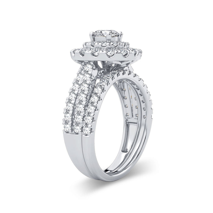 Brilliant 14k White Gold 2CT Lab Diamond Bridal Ring