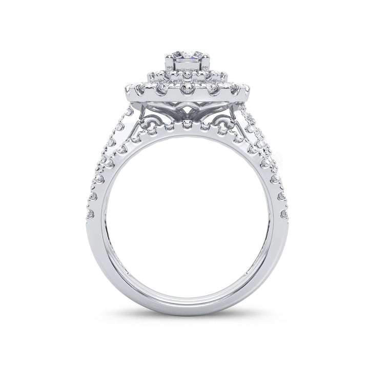 Brilliant 14k White Gold 2CT Lab Diamond Bridal Ring