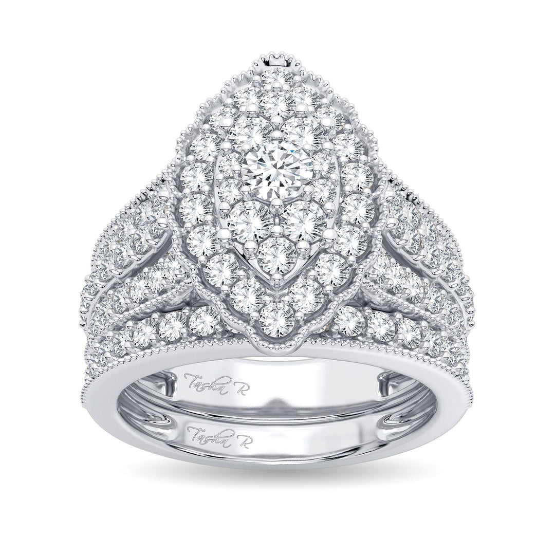 Brilliant 14K White Gold Lab Diamond Bridal Ring 2CT