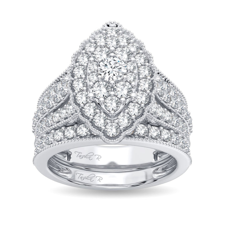 Brilliant 14K White Gold Lab Diamond Bridal Ring 2CT