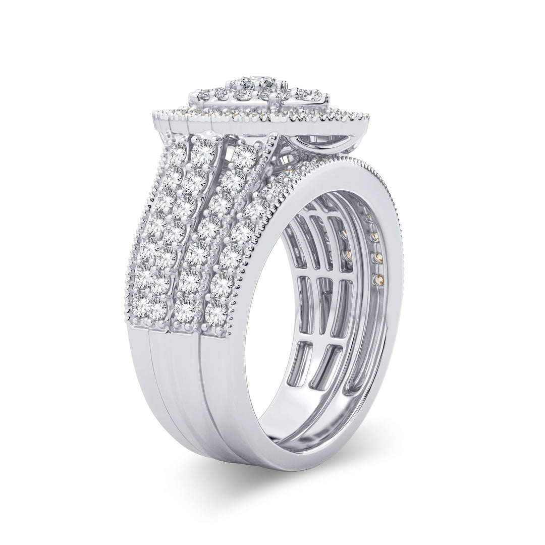 Brilliant 14K White Gold Lab Diamond Bridal Ring 2CT