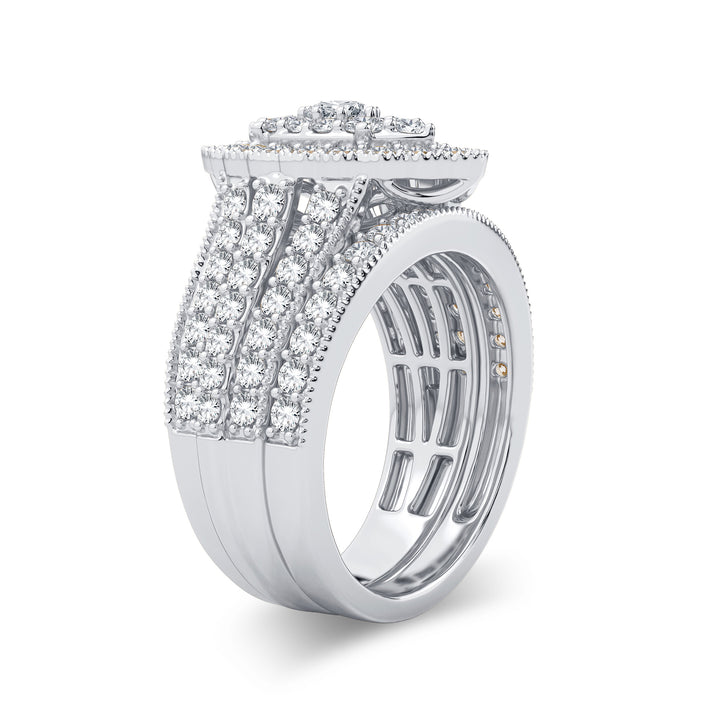 Brilliant 14K White Gold Lab Diamond Bridal Ring 2CT