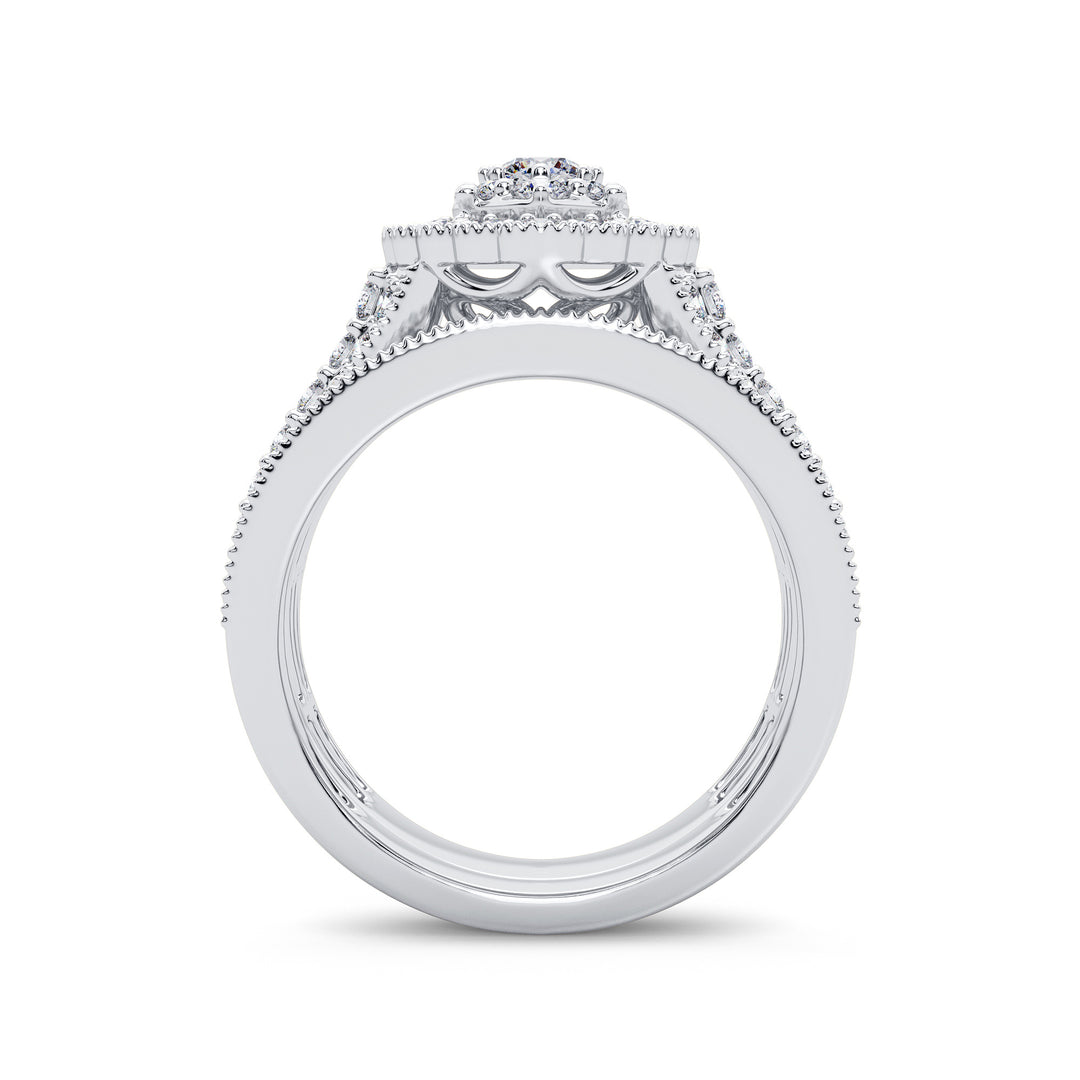 Brilliant 14K White Gold Lab Diamond Bridal Ring 2CT