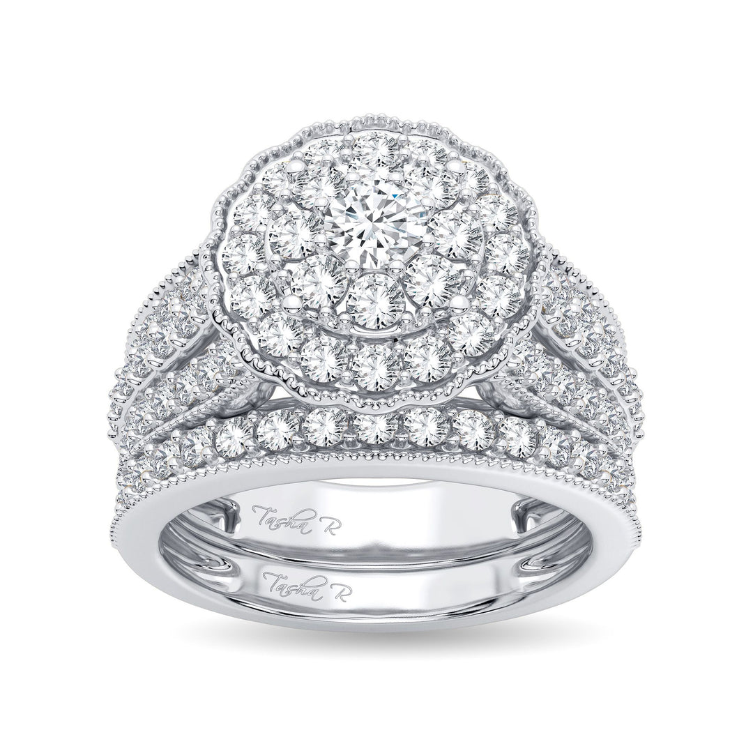 Brilliant 14K White Gold Lab Diamond Bridal Ring 2CT