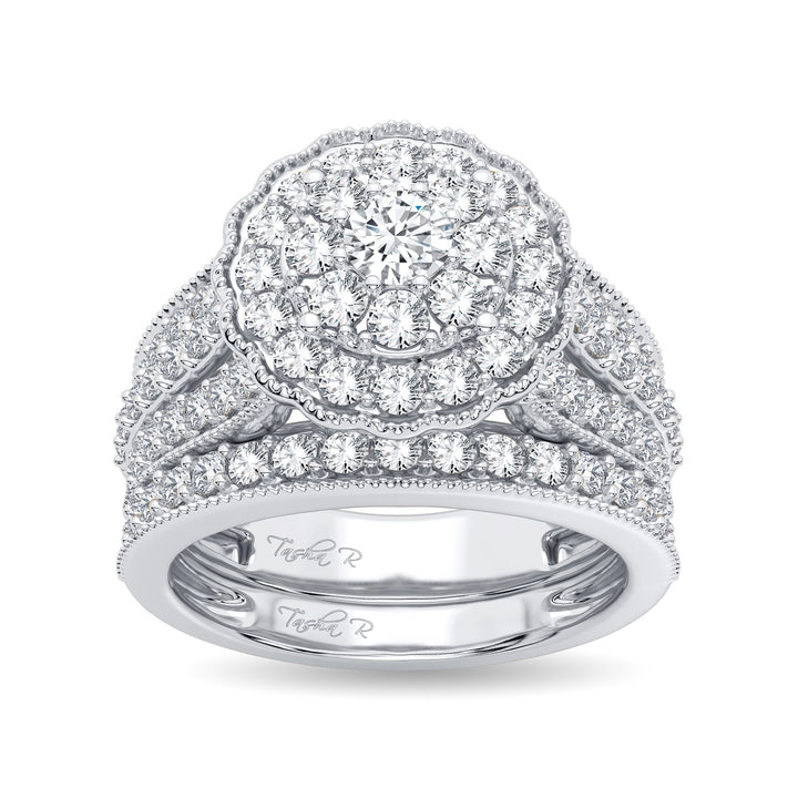 Brilliant 14K White Gold Lab Diamond Bridal Ring 2CT