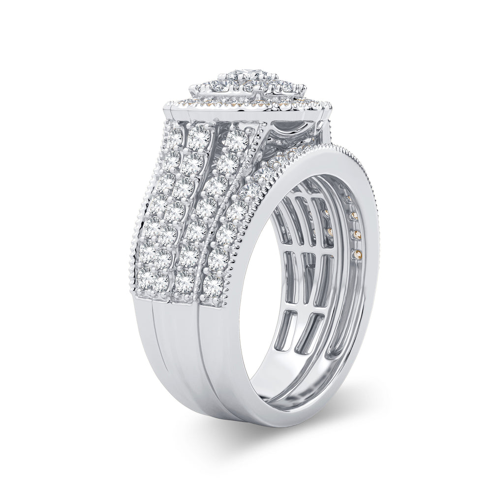 Brilliant 14K White Gold Lab Diamond Bridal Ring 2CT
