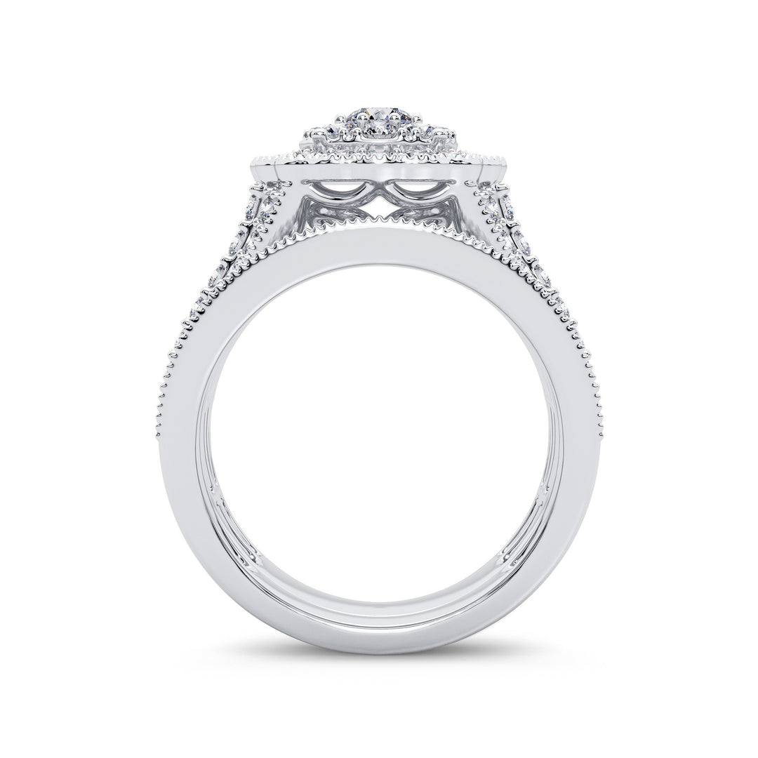 Brilliant 14K White Gold Lab Diamond Bridal Ring 2CT