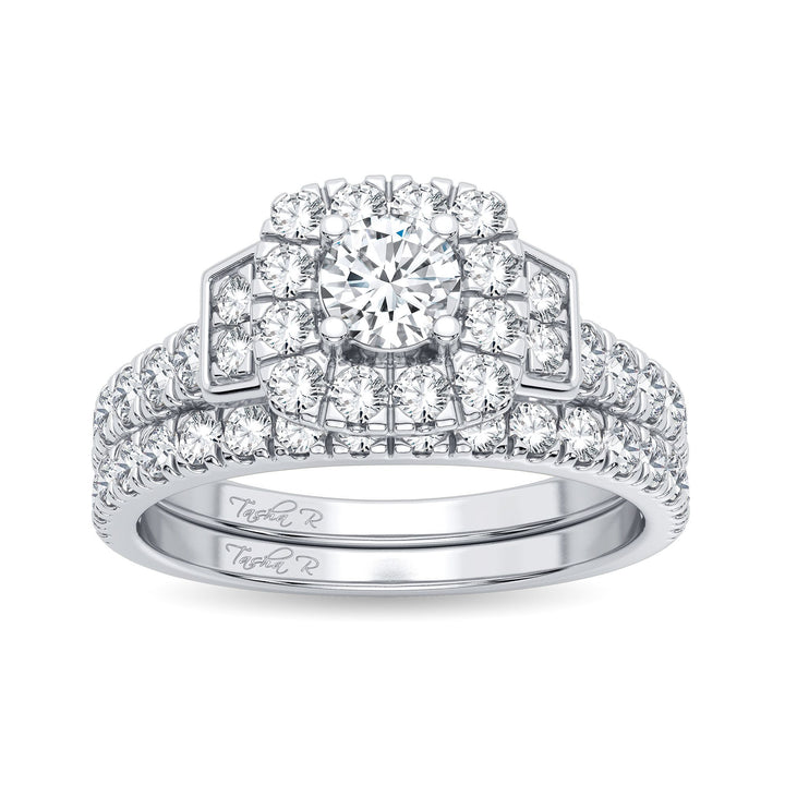 Sparkling 1CT Lab Diamond Engagement Ring in White Gold